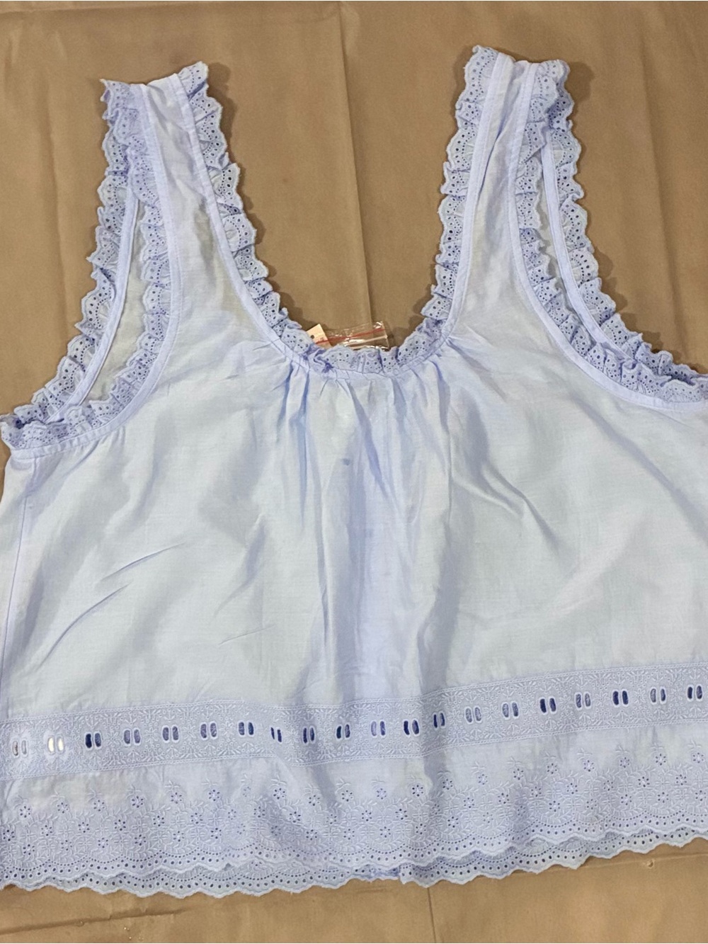 Madewell Light Blue Lace-Trim Button Front Tank - Picture 3 of 7